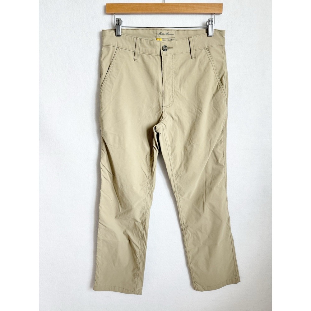 Eddie Bauer Mens Travex Cargo Pants 30x30 Khaki Nylon Outdoor Hiking Lightweight